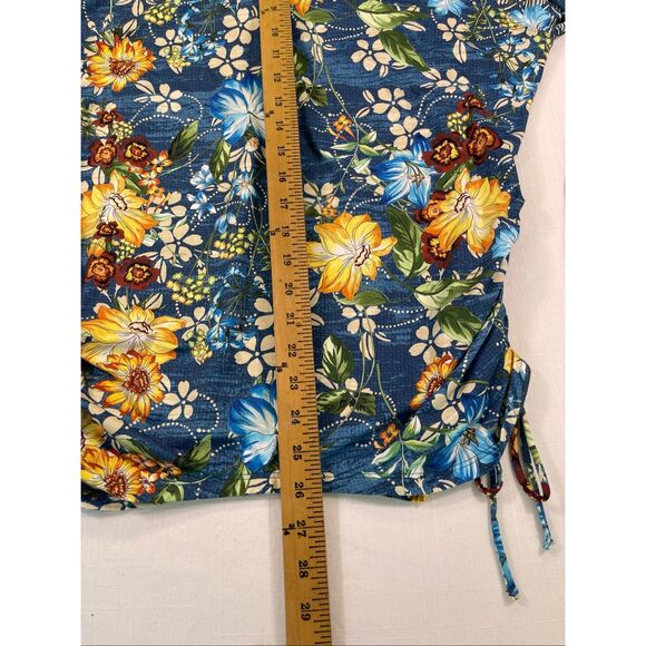 Johnny Was Multicolor Ruched Ciaga Floral Long Sleeve Surf Shirt Size 3X NWT - Picture 8 of 9